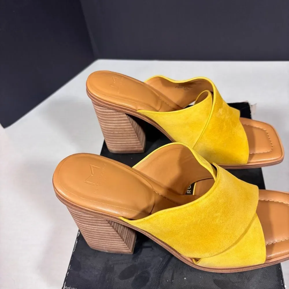 Marc Fisher Barli Sandal Yellow/Gold Size 9.5 NEW in box - Picture 10 of 12